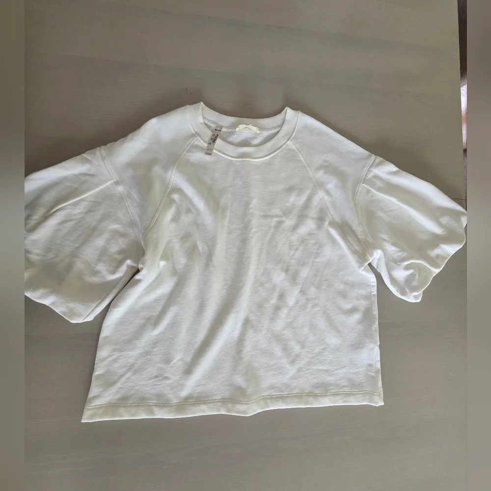 NWT Madewell Women's Puff-Sleeve Sweatshirt Tee Sz M Fall - Picture 7 of 9